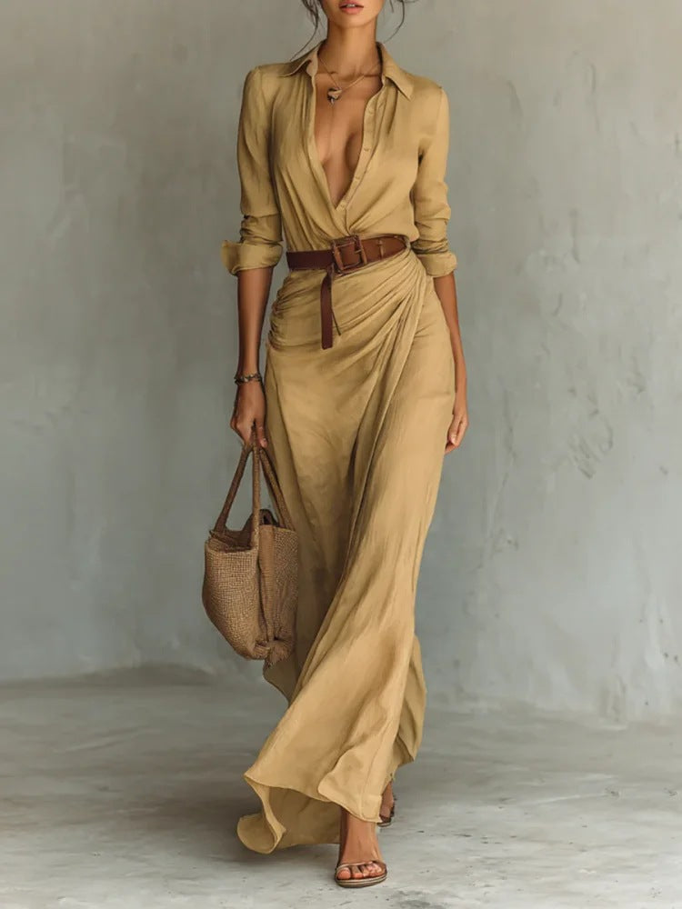 Robe Longue Ceinturée