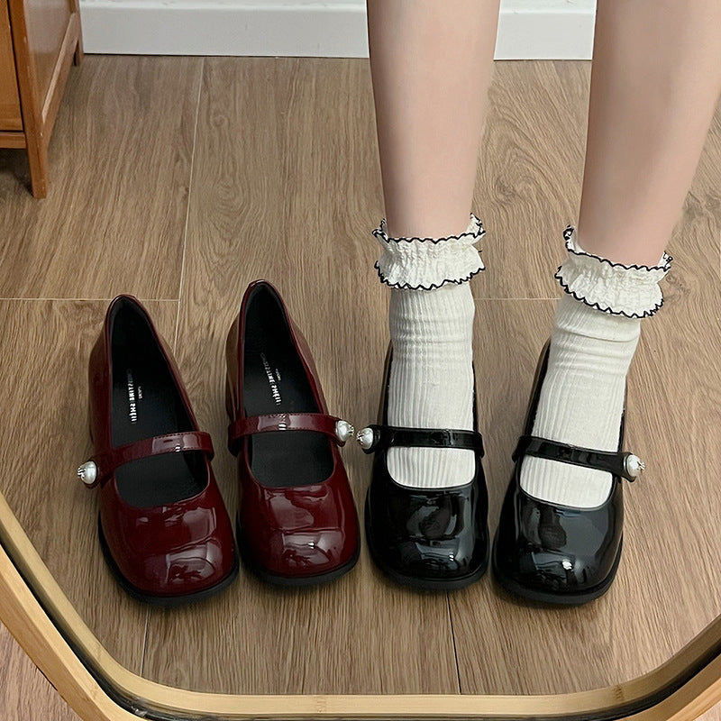 Chaussures Mary Jane Vernis à Talon Bloc