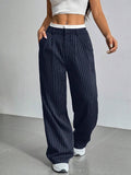 Pantalon Droit à Rayures