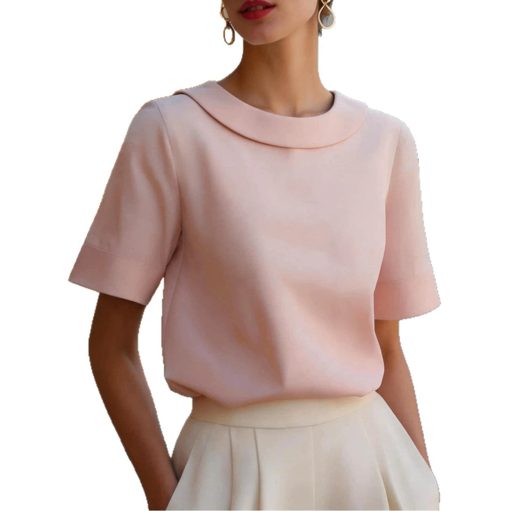 Blouse Ajustée à Col Claudine Moderne