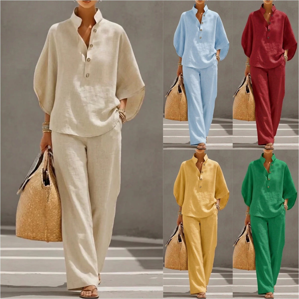 Ensemble Riviera : Tunique et Pantalon Fluide en Lin