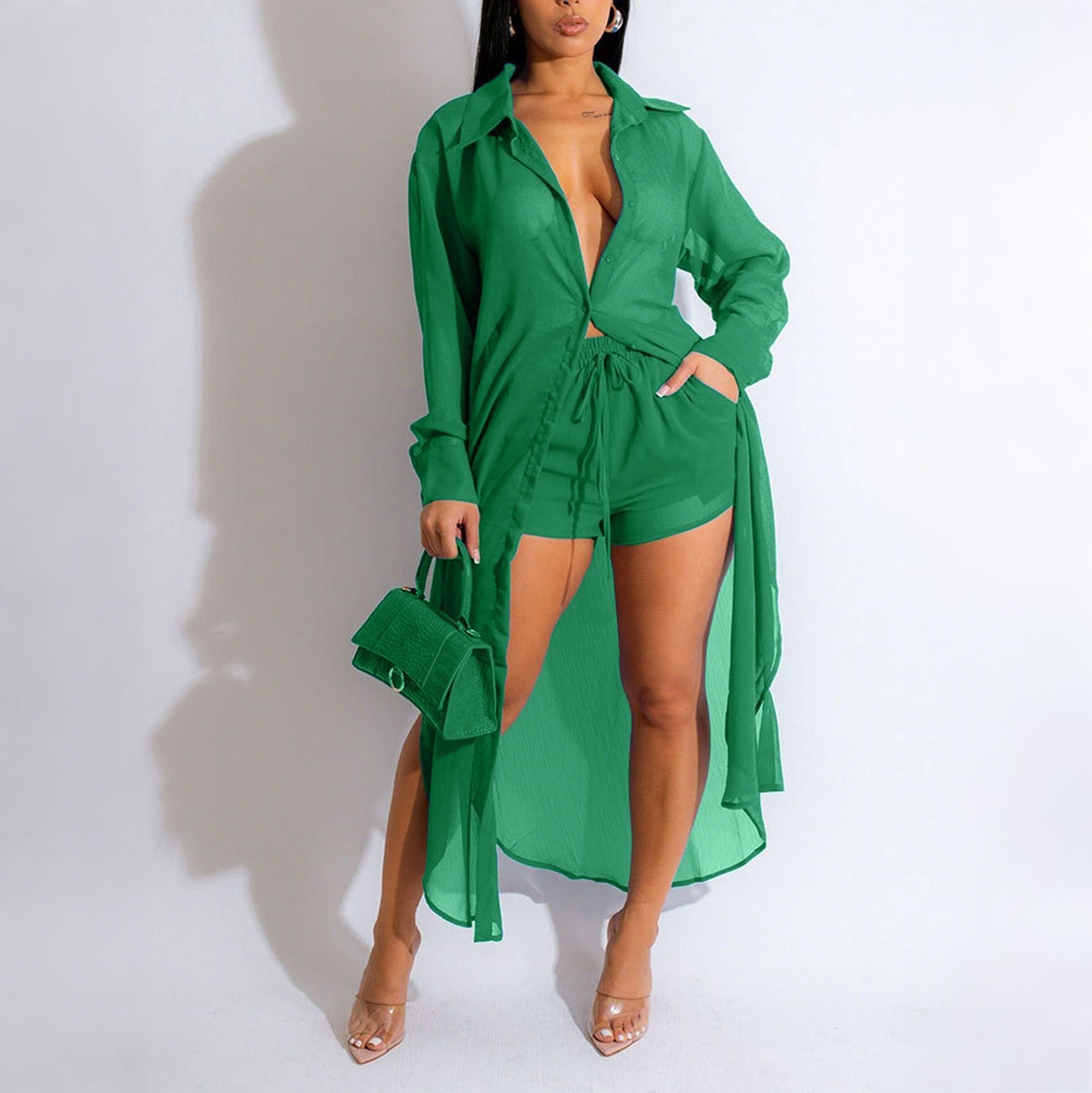 Ensemble Deux Pièces Tunique Longue et Short Ajusté