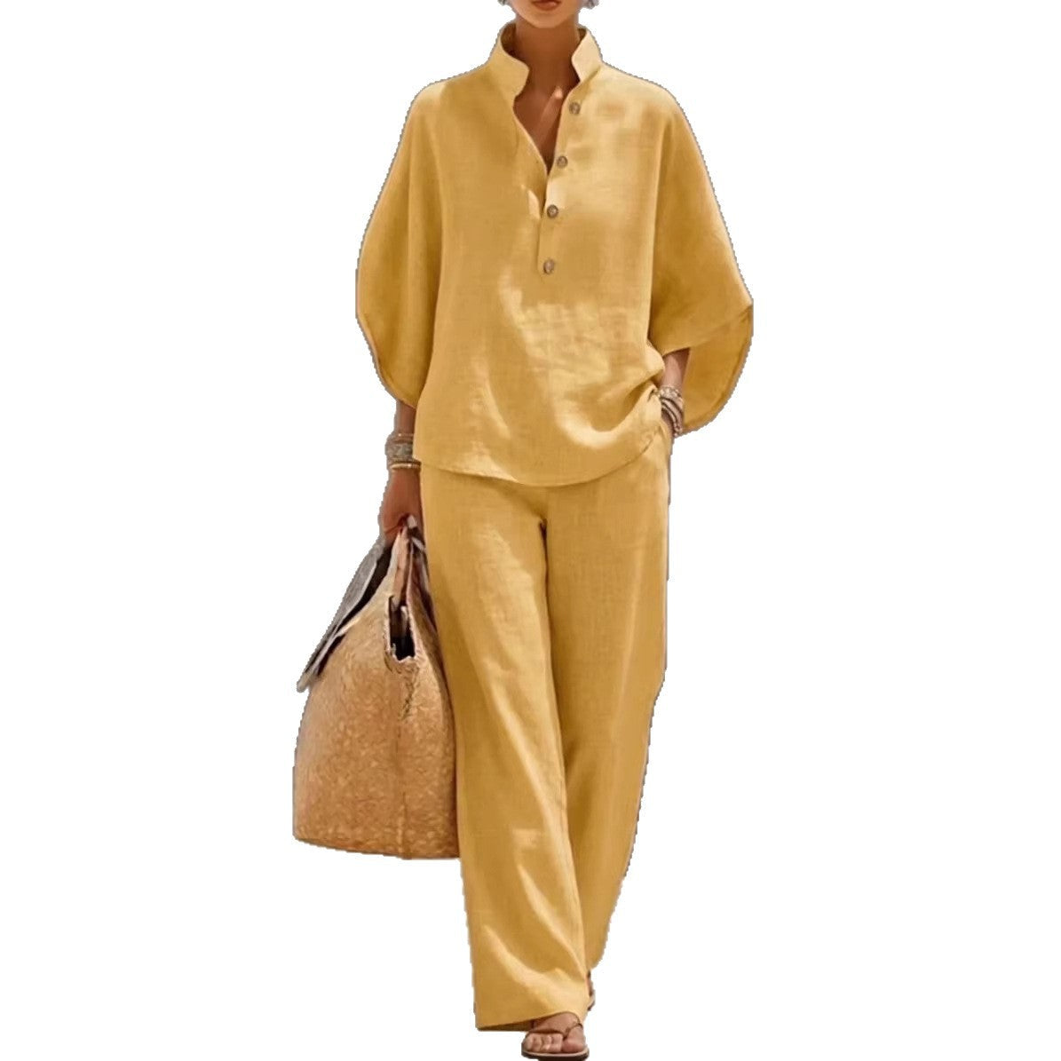 Ensemble Riviera : Tunique et Pantalon Fluide en Lin