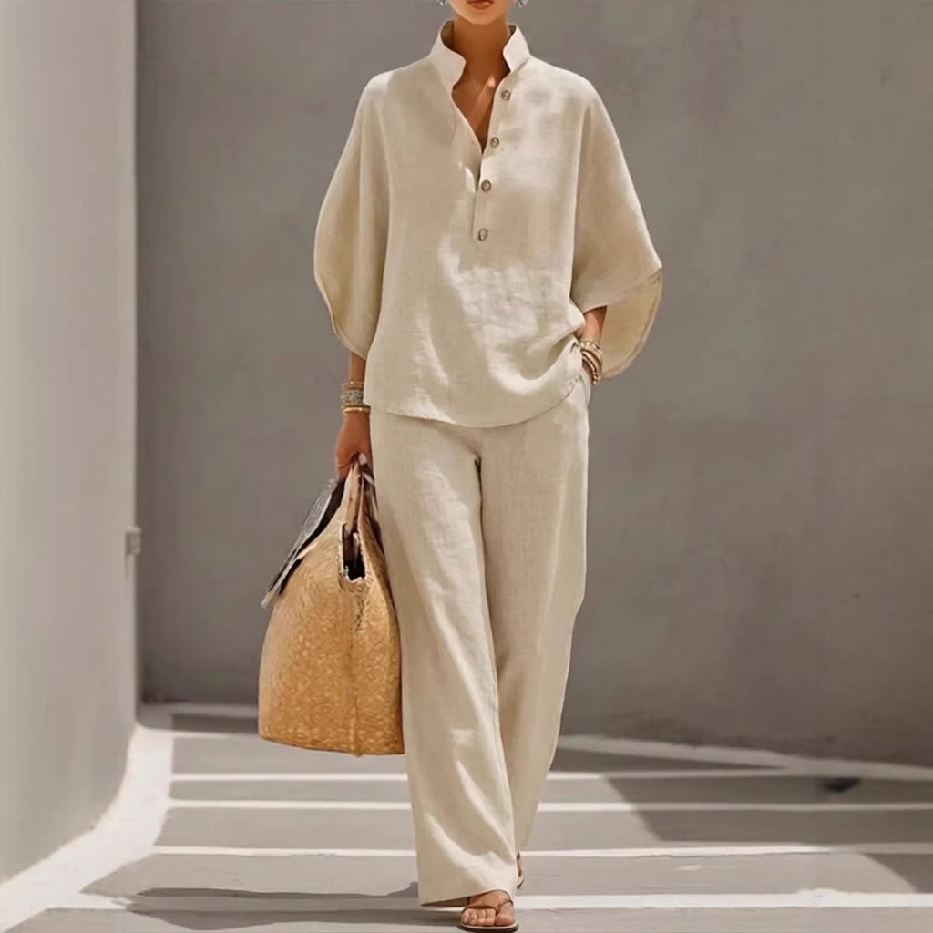 Ensemble Riviera : Tunique et Pantalon Fluide en Lin