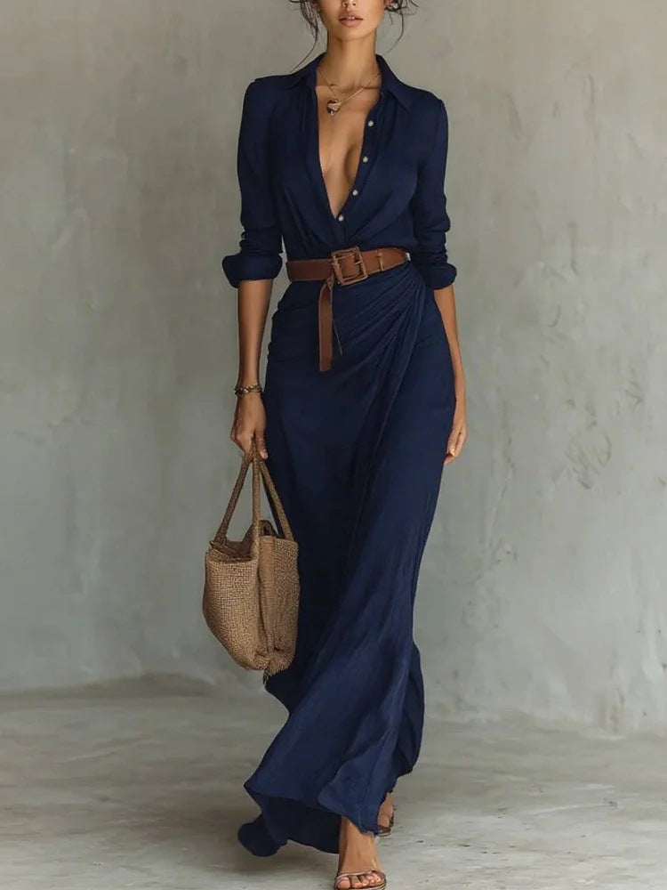 Robe Longue Ceinturée