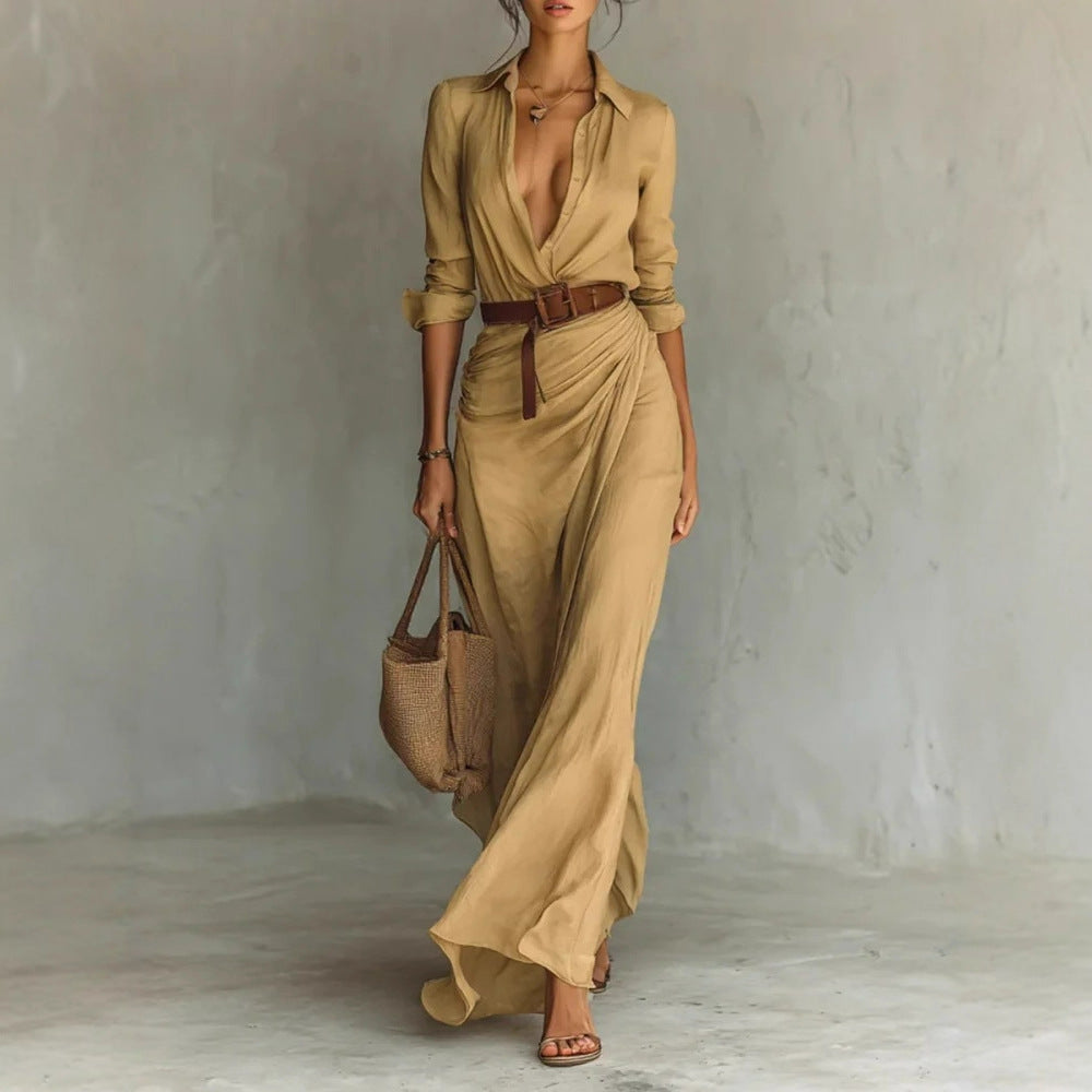 Robe Longue Ceinturée