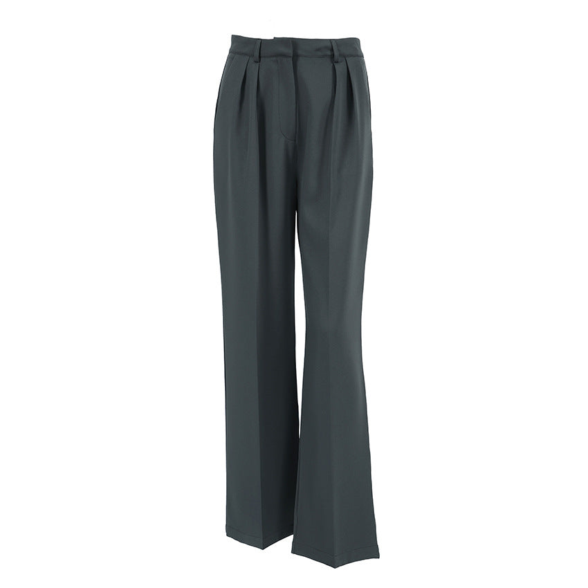 Pantalon Large à Pinces Taille Haute