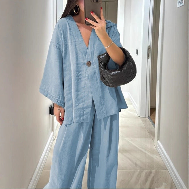 Ensemble Kimono Décontracté en Lin Casual
