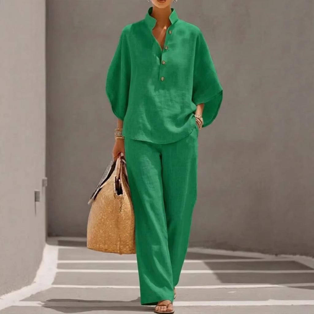 Ensemble Riviera : Tunique et Pantalon Fluide en Lin
