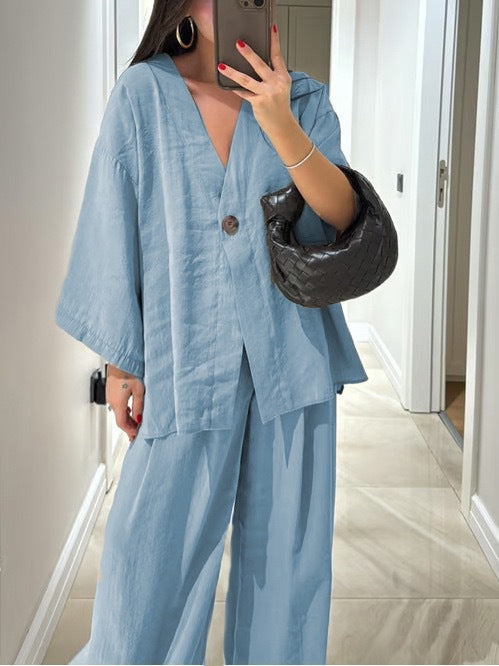 Ensemble Kimono Décontracté en Lin Casual